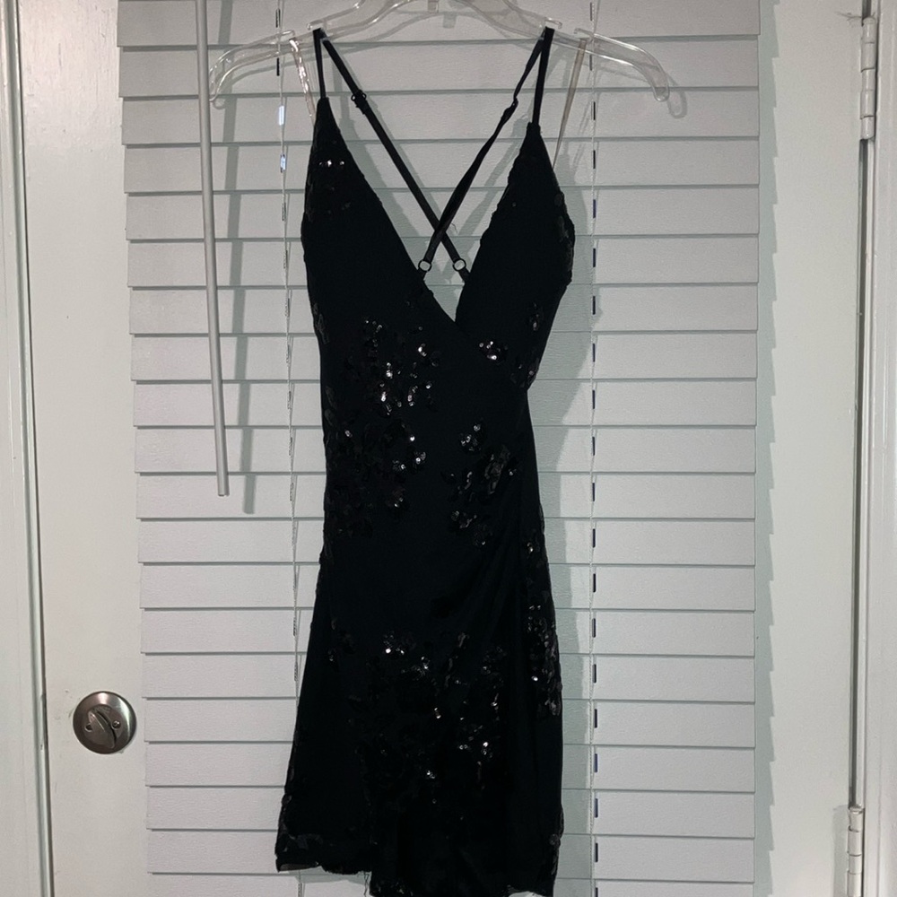 Elegant Black Sequin Dress